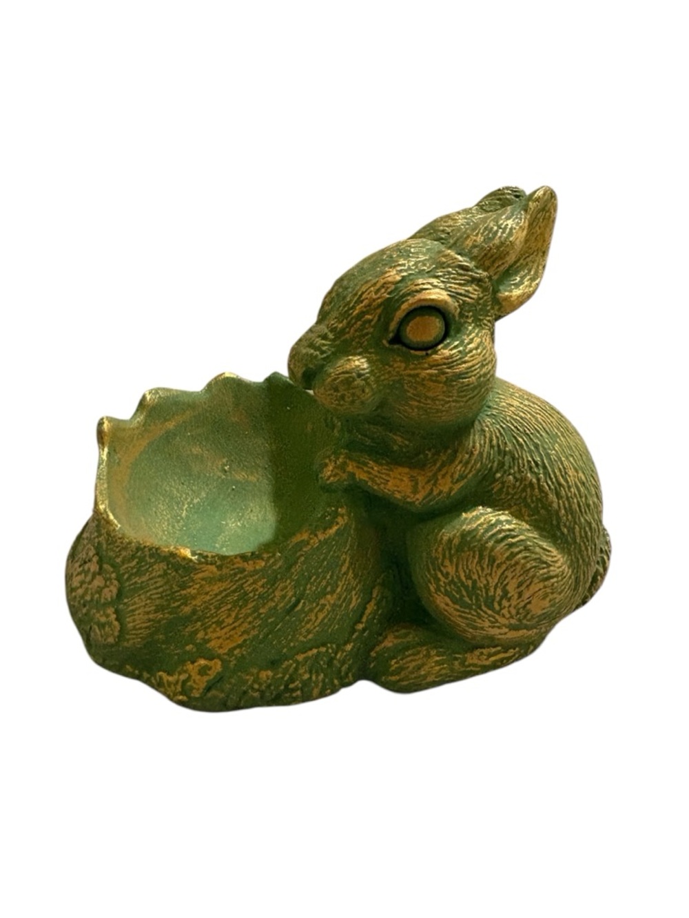 Green & Gold Rabbit candle holder